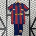 Kit Infantil Barcelona 1 Retrô Camisa e Short 2009 / 2010