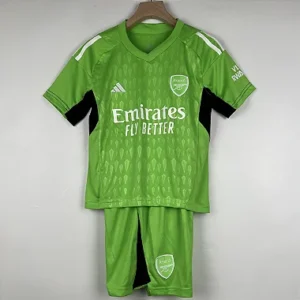 Kit Infantil Arsenal Goleiro Verde Camisa e Short  2023 / 2024