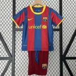 Kit Infantil Barcelona 1 Retrô Camisa e Short 2010 / 2011