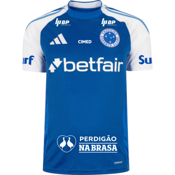 Camisa Cruzeiro 1 Com Todos Patrocínios Torcedor Masculina 2025 / 2026