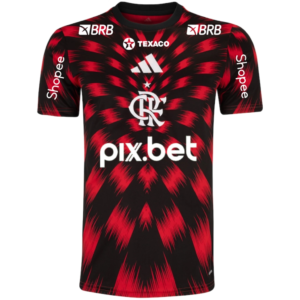Camisa Flamengo Pré-Jogo Com Todos Patrocínios Torcedor Masculina 2025 / 2026