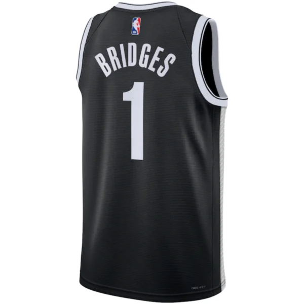 Regata NBA Brooklyn Nets Edition Swingman Jersey preta Bridges 1 - Imagem 2