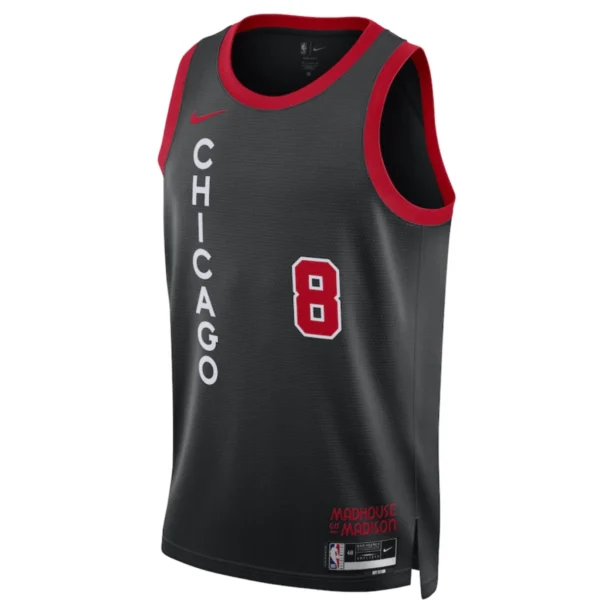 Regata NBA Chicago Bulls Edition Swingman Jersey Preta Lavine 8