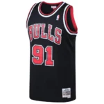 Regata NBA Chicago Bulls Edition Swingman Jersey Preta Rodman 91