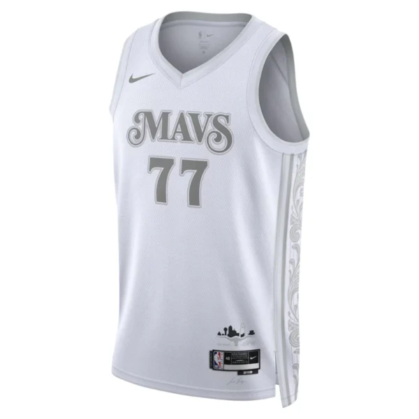 Regata NBA Dallas Mavericks City Edition 2024 / 2025 Swingman Jersey Branca Doncic 77