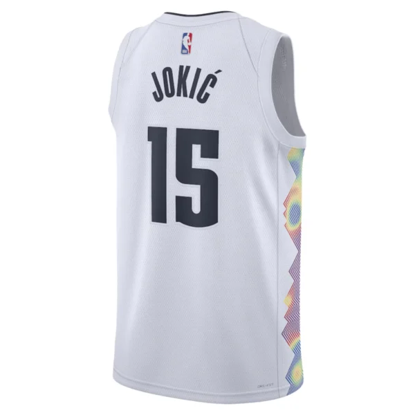 Regata NBA Denver Nuggets City Edition 2024 / 2025 Swingman Jersey Branca Jokic 15 - Imagem 2
