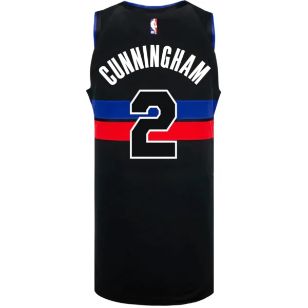 Regata NBA Detroit Pistons Edition Swingman Jersey Preta Cunningham 2 - Image 2