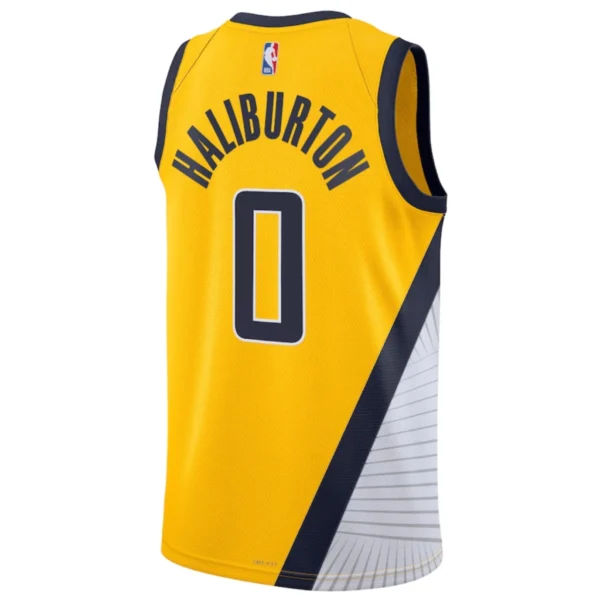 Regata NBA Indiana Pacers Edition Swingman Jersey Amarela Haliburton 0 - Image 2