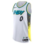 Regata NBA Indiana Pacers City Edition 2024 / 2025 Swingman Jersey Branca Haliburton 0