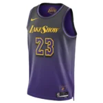 Regata NBA Los Angeles Lakers City Edition 2024 / 2025 Swingman Jersey Preta James 23