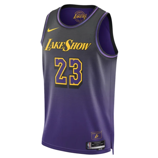 Regata NBA Los Angeles Lakers City Edition 2024 / 2025 Swingman Jersey Preta James 23