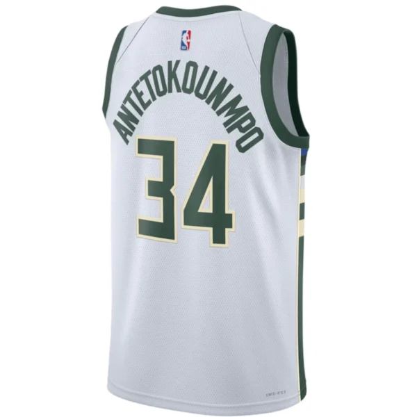 Regata NBA Milwaukee Bucks Edition Swingman Jersey Branca Antetokounmpo 34 - Image 2