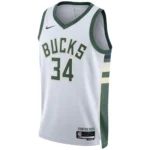 Regata NBA Milwaukee Bucks Edition Swingman Jersey Branca Antetokounmpo 34