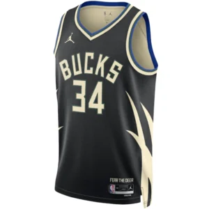 Regata NBA Milwaukee Bucks Edition Swingman Jersey Preta Antetokounmpo 34