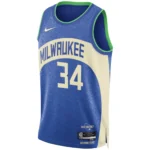Regata NBA Milwaukee Bucks Edition Swingman Jersey Azul Antetokounmpo 34