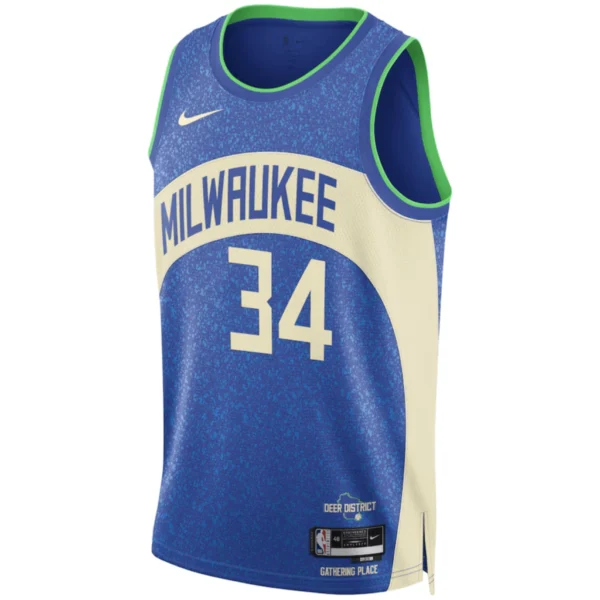 Regata NBA Milwaukee Bucks Edition Swingman Jersey Azul Antetokounmpo 34