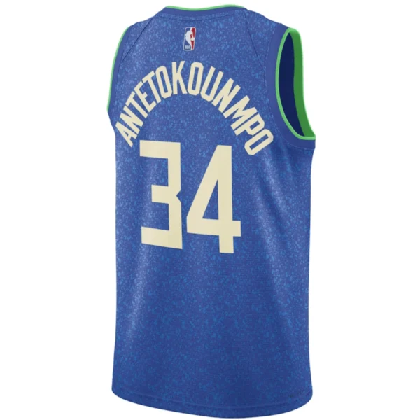 Regata NBA Milwaukee Bucks Edition Swingman Jersey Azul Antetokounmpo 34 - Image 2