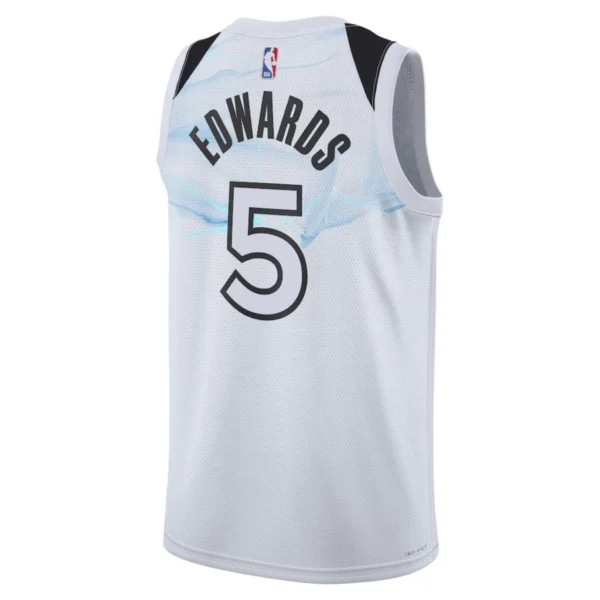 Regata NBA Minnesota Timberwolves City Edition 2024 / 2025 Swingman Jersey Branca 5 Edwards - Image 2