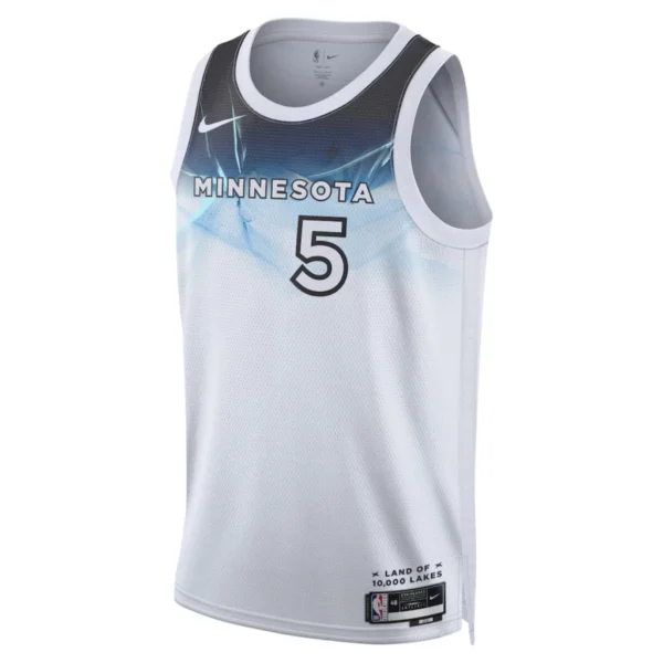Regata NBA Minnesota Timberwolves City Edition 2024 / 2025 Swingman Jersey Branca 5 Edwards
