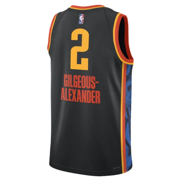 Regata NBA Oklahoma City Thunder City Edition 2024 / 2025 Swingman Jersey Preto Gilgeous-Alexander 2 - Image 2