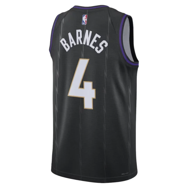 Regata NBA Toronto Raptors City Edition 2024 / 2025 Swingman Jersey Preto Barnes 4 - Imagem 2