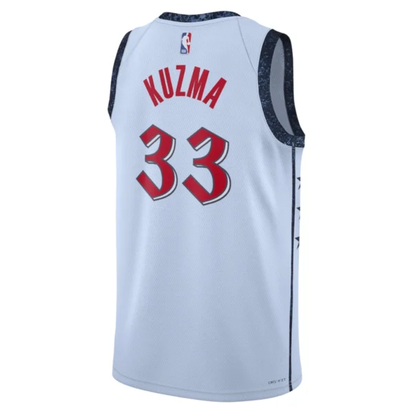 Regata NBA Washington Wizards City Edition 2024 / 2025 Swingman Jersey Azul Claro Kuzma 33 - Imagem 2