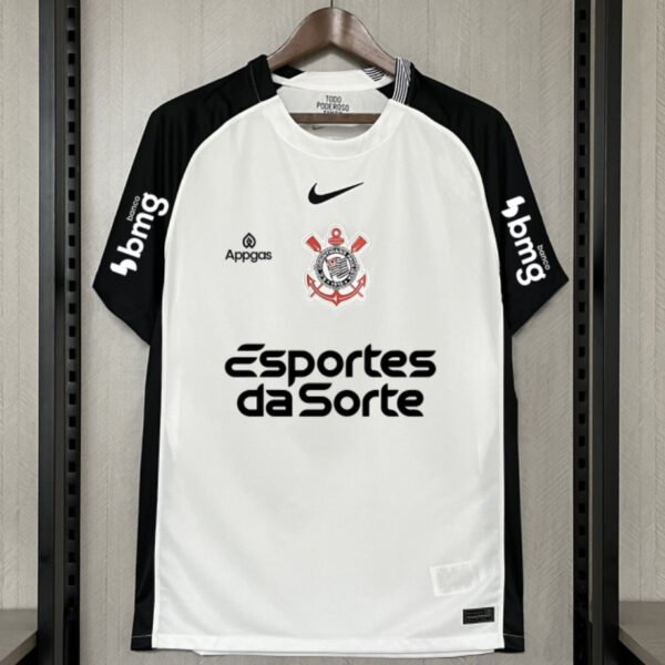 Camisa Corinthians 1 Com Todos Patrocínios Torcedor Masculina 2025 / 2026